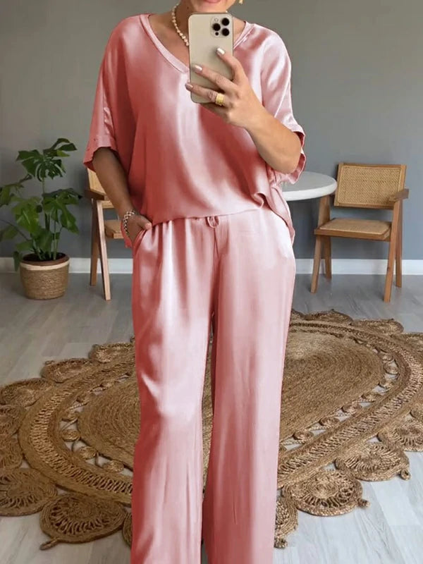 Women's Casual Solid Color Two-Piece Set—Effortless Elegance and All-Day Comfort ✨