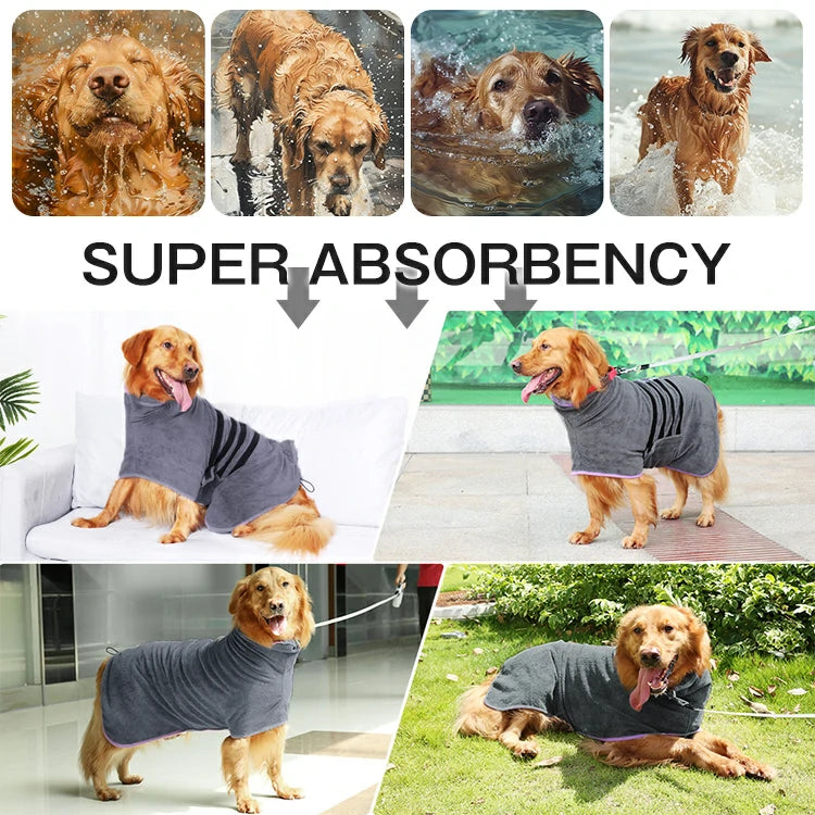 Super Absorbent Pet Bathrobe – High-Tech Drying Solution for Your Pet’s Comfort