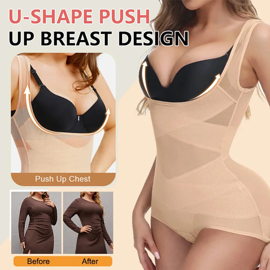 Shapegirl™ Curve Enhancer Mesh Bodysuit with Crotch Closure
