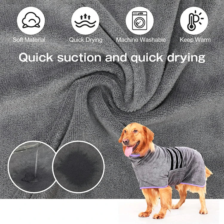 Super Absorbent Pet Bathrobe – High-Tech Drying Solution for Your Pet’s Comfort