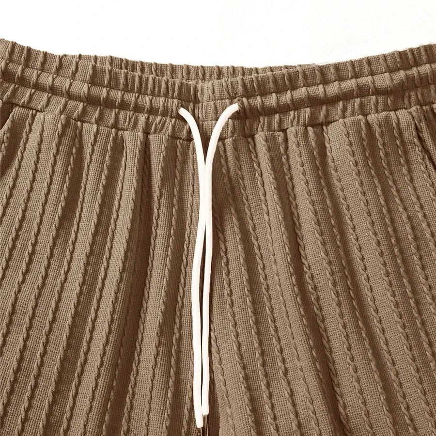 Men's Textured Short Sleeve & Shorts Set π₯
