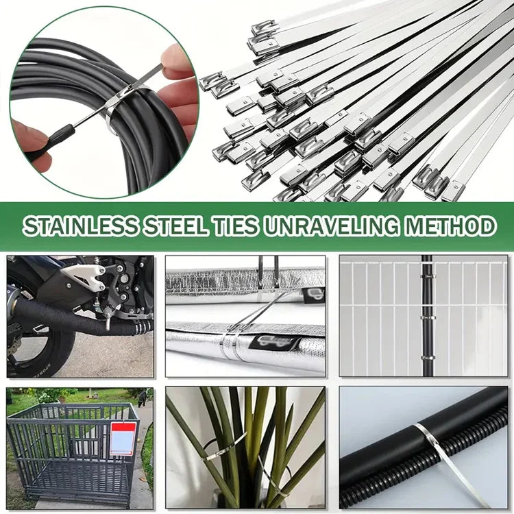 Lock It Tight β 100PCS Stainless Steel Heavy-Duty Cable Ties for Every Task