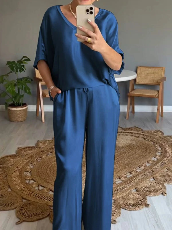Women's Casual Solid Color Two-Piece Set—Effortless Elegance and All-Day Comfort ✨