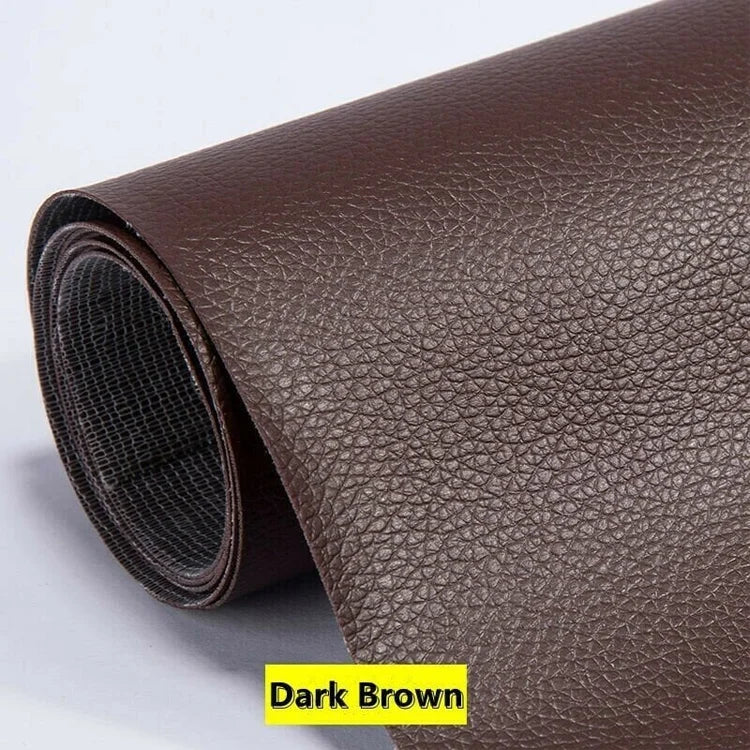 Self-adhesive leather repair patch