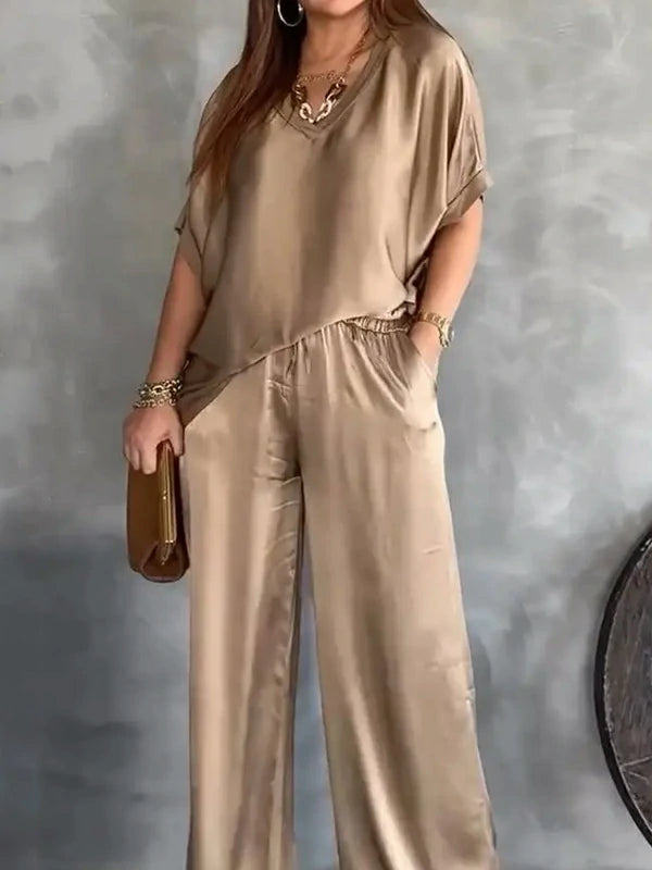 Women's Casual Solid Color Two-Piece Set—Effortless Elegance and All-Day Comfort ✨