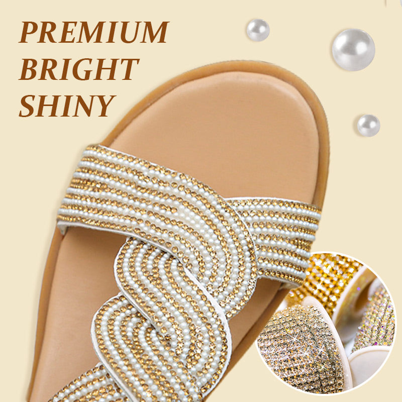 Luxury Rhinestone Sandals with Non-Slip, Soft Sole