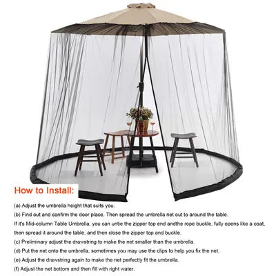 🌟 BreezeShield™ Patio Umbrella Mosquito Net——Stay Outside Longer, Bug-Free and Comfortable! 🦋