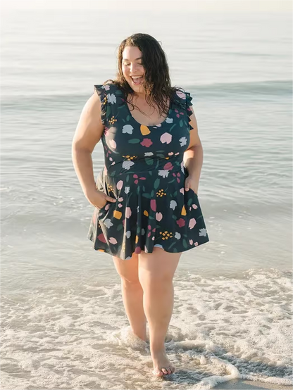 Sleeveless one piece swimsuit