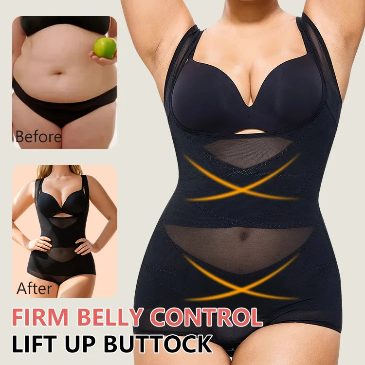 Shapegirl™ Curve Enhancer Mesh Bodysuit with Crotch Closure