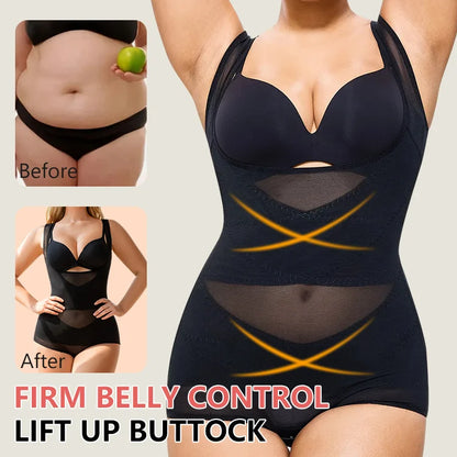 Shapegirl™ Curve Enhancer Mesh Bodysuit with Crotch Closure