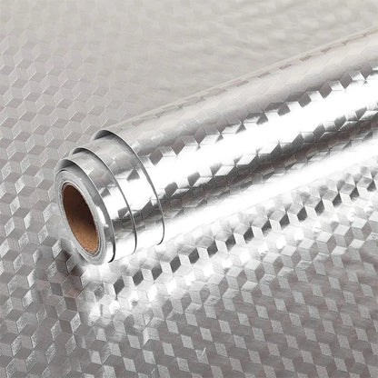 Premium Metallic Peel & Stick Kitchen Wallpaper – Oil & Water Resistant Aluminum Foil Contact Paper (2 Rolls)