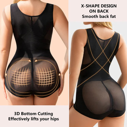 Shapegirl™ Curve Enhancer Mesh Bodysuit with Crotch Closure