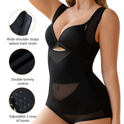 Shapegirl™ Curve Enhancer Mesh Bodysuit with Crotch Closure