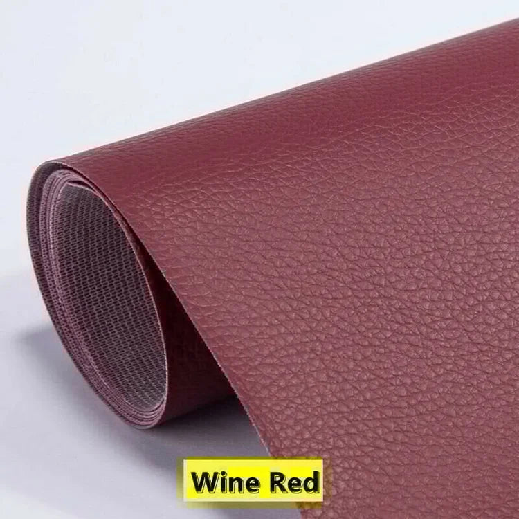 Self-adhesive leather repair patch