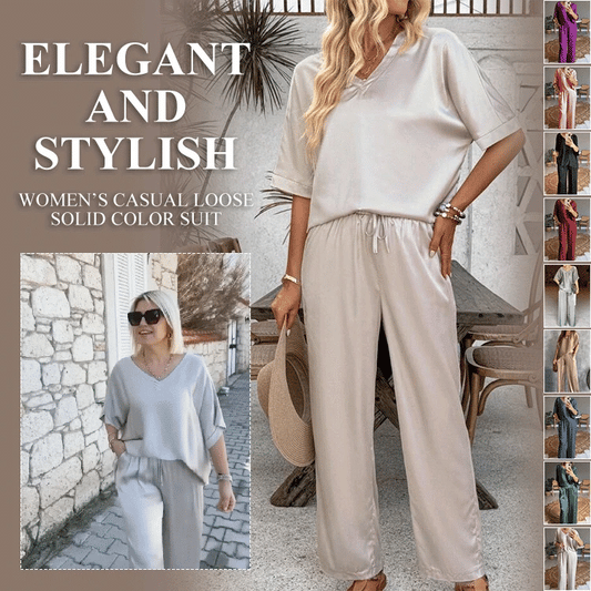 Women's Casual Solid Color Two-Piece Set—Effortless Elegance and All-Day Comfort ✨