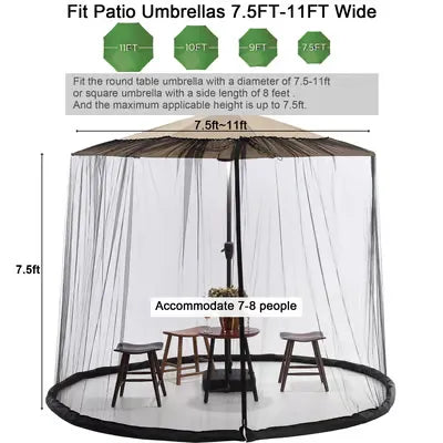 🌟 BreezeShield™ Patio Umbrella Mosquito Net——Stay Outside Longer, Bug-Free and Comfortable! 🦋