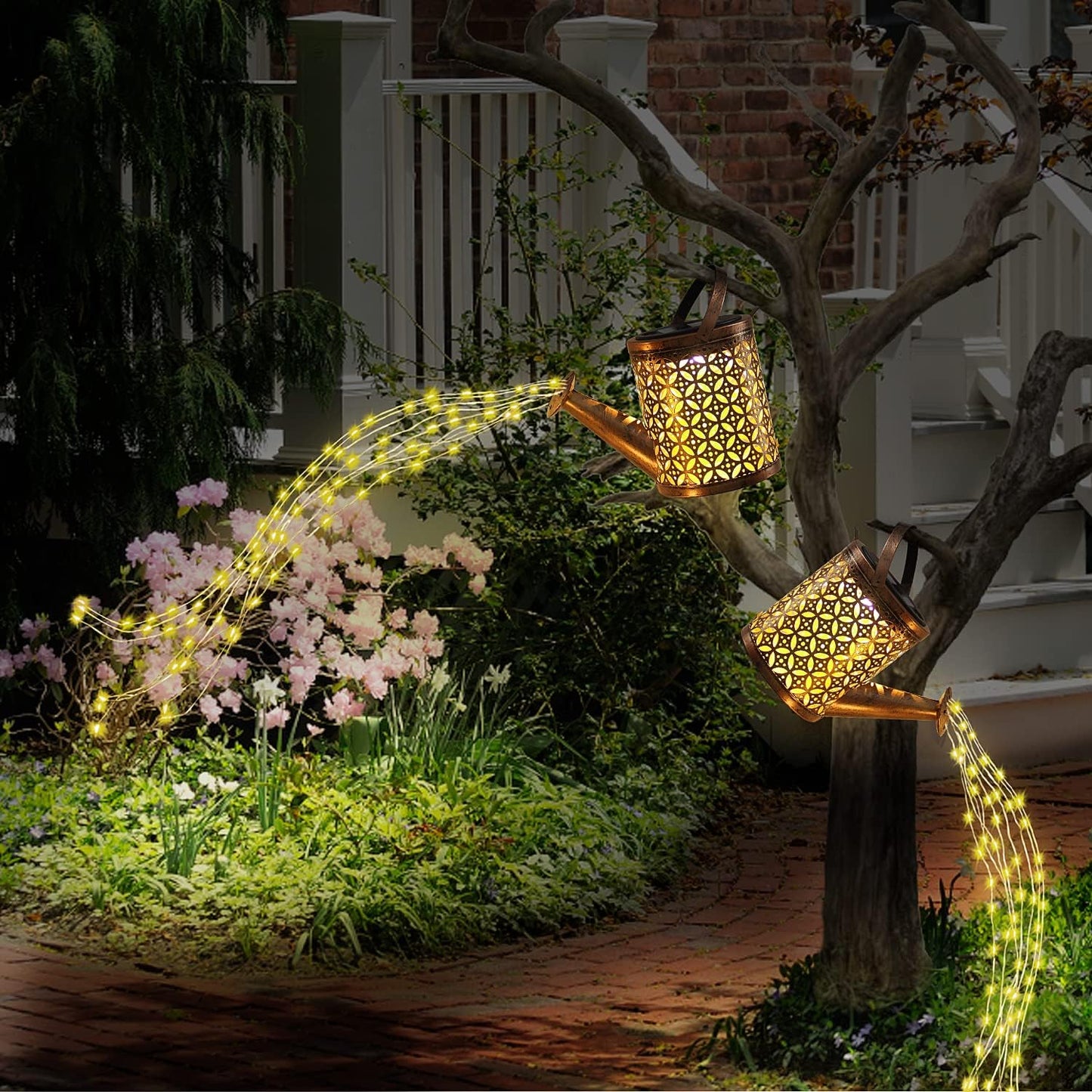 Solar Powered Led Watering Can Star Type