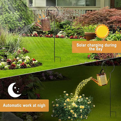 Solar Powered Led Watering Can Star Type
