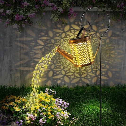 Solar Powered Led Watering Can Star Type
