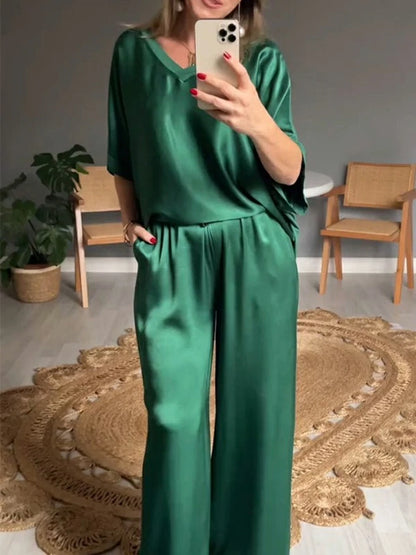 Women's Casual Solid Color Two-Piece Set—Effortless Elegance and All-Day Comfort ✨