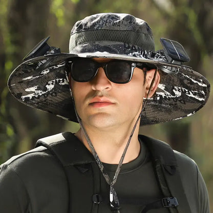 🧢  BreezeGuard™ Solar Fan Hat, environmental black technology