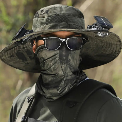 🧢  BreezeGuard™ Solar Fan Hat, environmental black technology