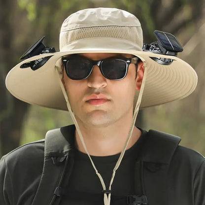 🧢  BreezeGuard™ Solar Fan Hat, environmental black technology