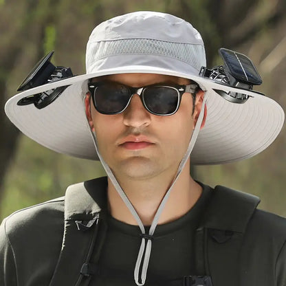 🧢  BreezeGuard™ Solar Fan Hat, environmental black technology