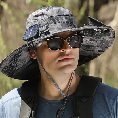 🧢  BreezeGuard™ Solar Fan Hat, environmental black technology