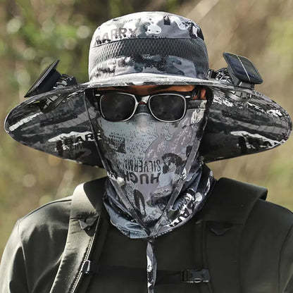 🧢  BreezeGuard™ Solar Fan Hat, environmental black technology
