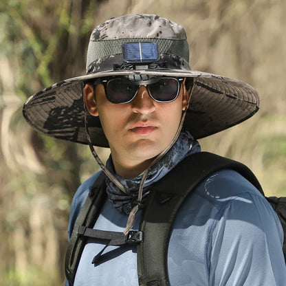 🧢  BreezeGuard™ Solar Fan Hat, environmental black technology