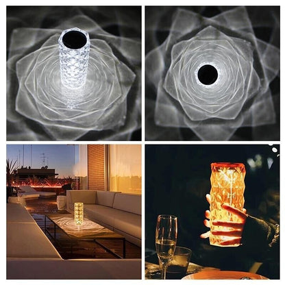 16 Colors Rose Rays Crystal Diamond Table Lamp, fully featured version🎁🎁