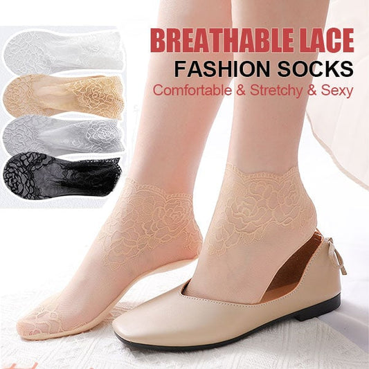 Graceful Lace Socks for Ladies – Soft, Stretchy & Age-Friendly Elegance