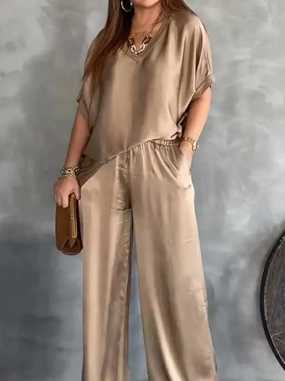 Women's Casual Solid Color Two-Piece Set—Effortless Elegance and All-Day Comfort ✨