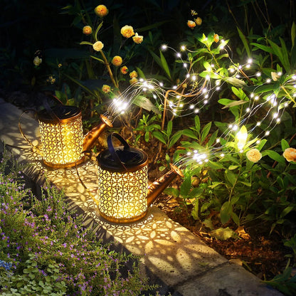 Solar Powered Led Watering Can Star Type